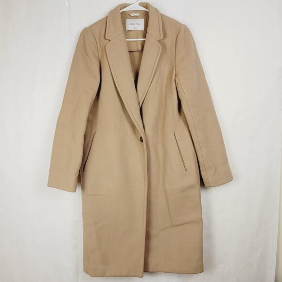Babaton Aritzia womens Stedman camel tan virgin wool longline coat Size small - Picture 1 of 13